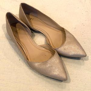 Marc Fisher LTD Sunny Half d’Orsay Gold Flats Sz 11